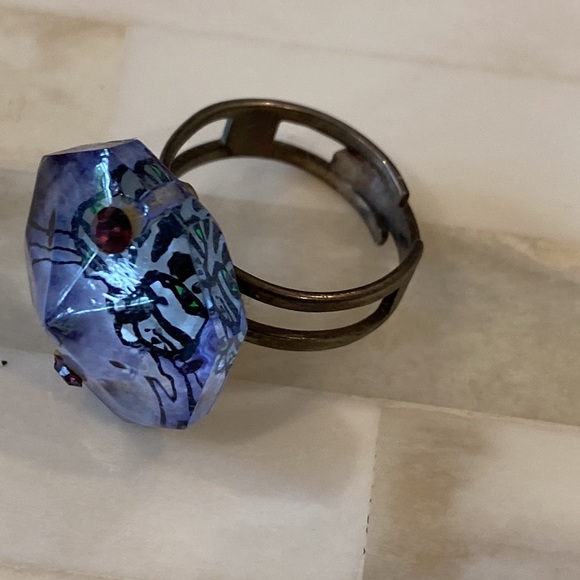 Juliette Ramade French Artist Hand Painted Tabby Cat Ring OS - Picture 4 of 8